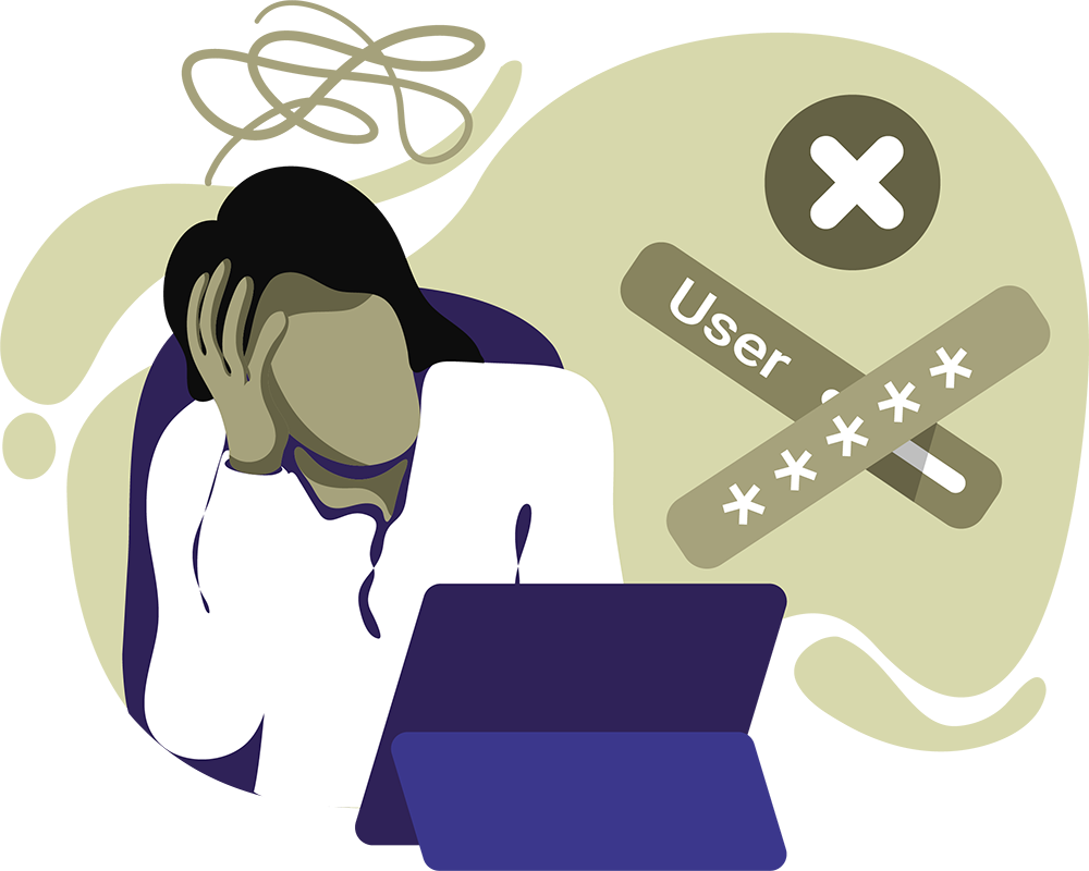 Illustration of frustrated website user.